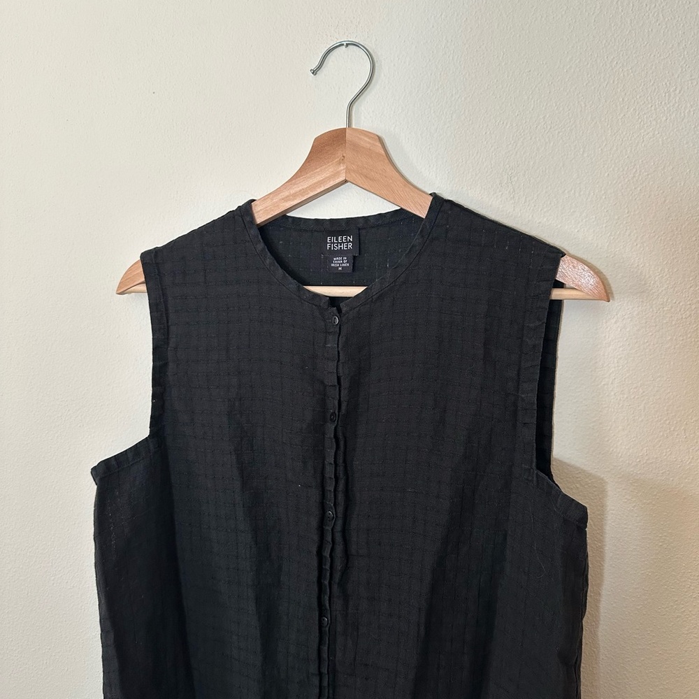 Eileen Fisher linen button down dress